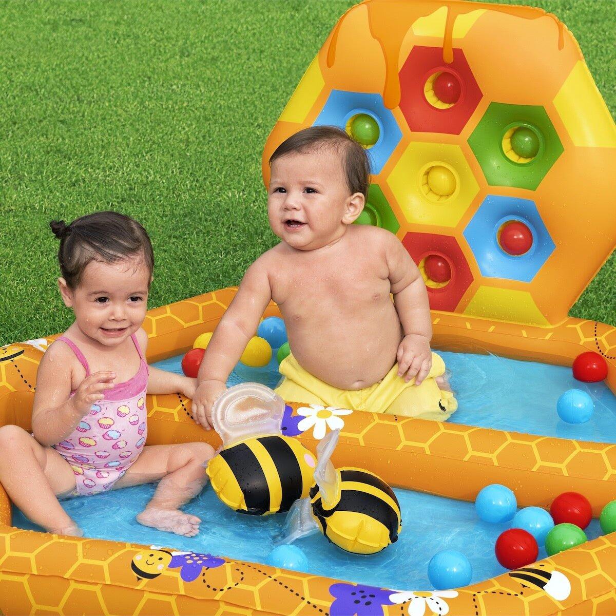 Piscina Inflável Infantil Abelhas com Bolas 127x119x61 cm 4/5