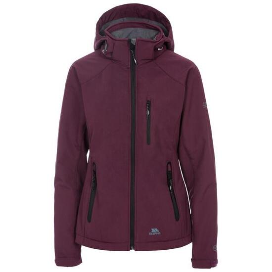 Veste softshell Trespass BELA II femme bordeaux déperlante 94% polyester
