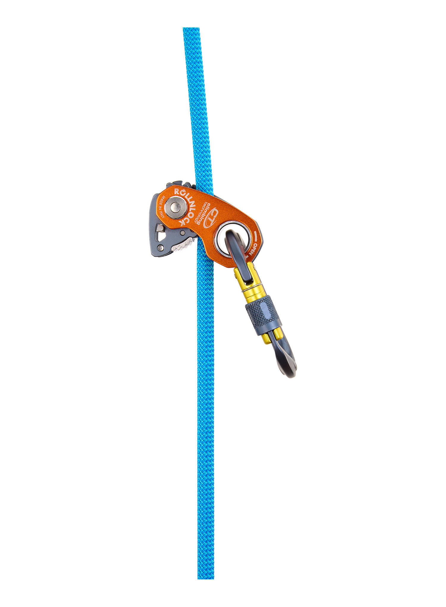 Poulie autobloquante Rollnlock 80 g alu orange/anthracite, 8-13 mm, EN 3/6
