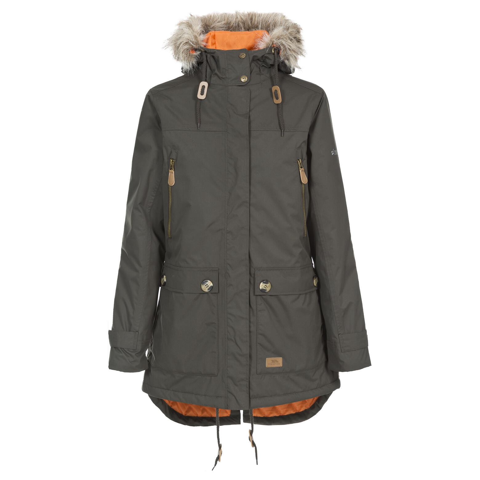 Trespass - Veste Imperméable À Capuche Femme Trespass Clea - Parka - Marron|vert - Decathlon