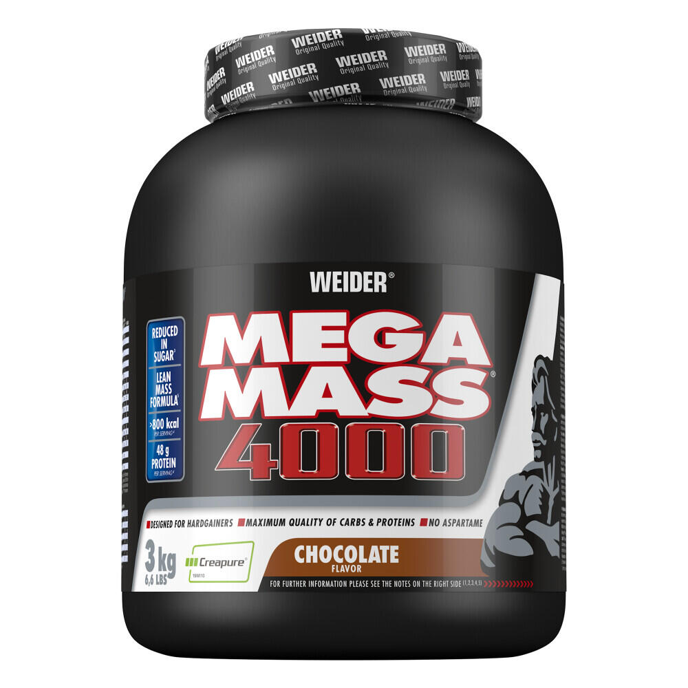 Weider - Hard Gainer - Mega Mass 4000 - Chocolat 3000g - Gainer - 3 Kg - Decathlon