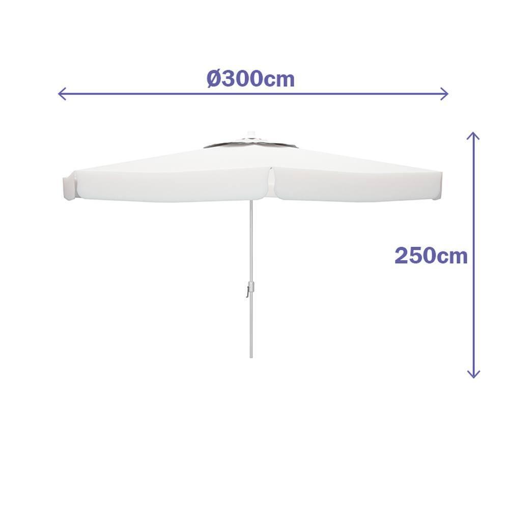 Sombrilla Aluminio 300 cm con Techo de Polyester Blanca 3/6