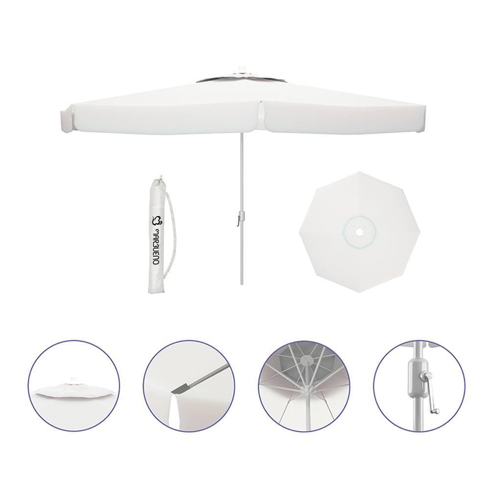 Sombrilla Aluminio 300 cm con Techo de Polyester Blanca 2/6