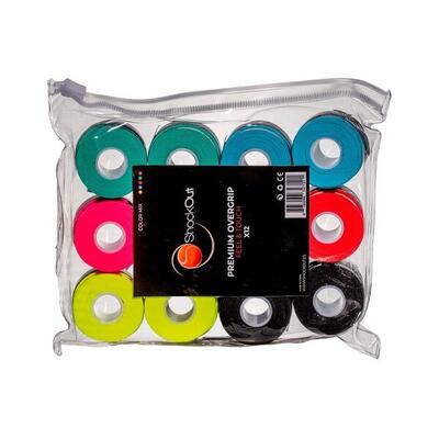 Shockout x12 premium multicolor smooth overgrip bag