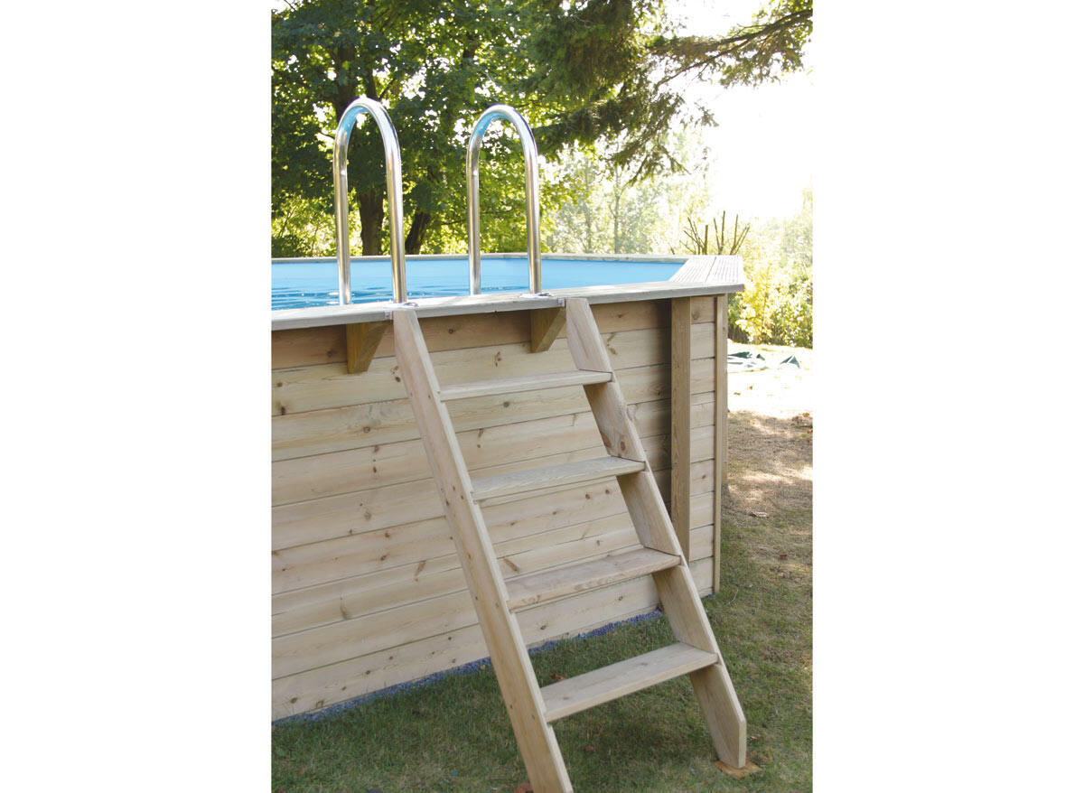 Piscine bois Océa 5,10 x 1,20 m - Liner gris 4/5