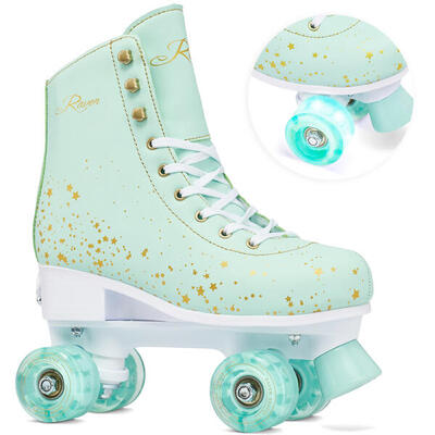 Retro verstelbare rolschaatsen lichtgevende wielen noa mint