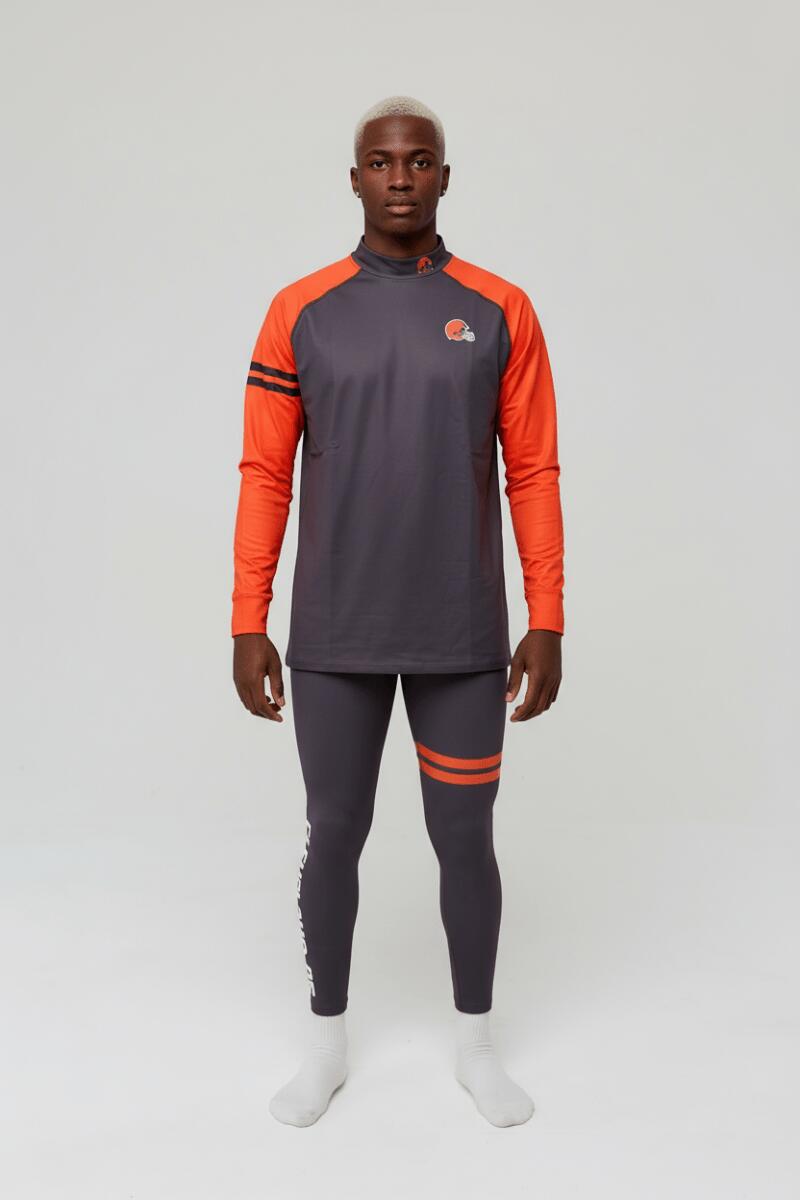 Homme Ski Sous-vêtement Haut Thermique NFL Cleveland Browns 3/7
