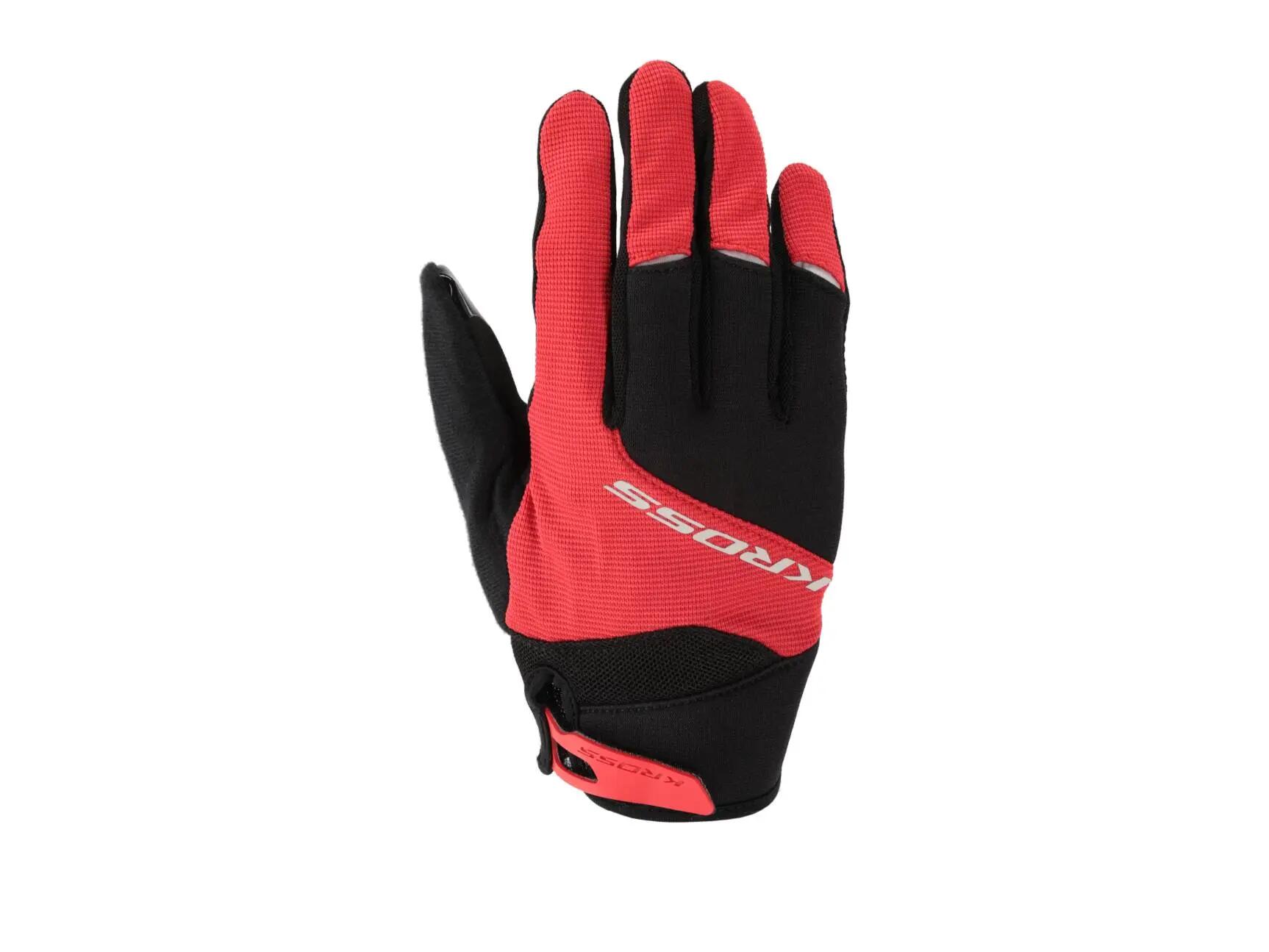 Mănuși enduro KROSS Rocker cu degete, roșu/negru, XL 2/3