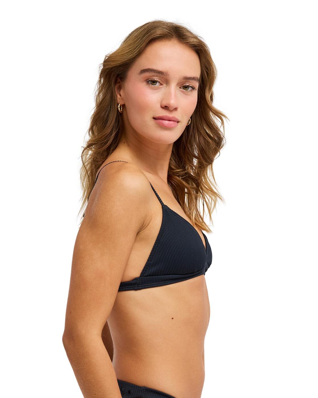 Top de bikini triangular ROXY LOVE FIXED TRI Negro Mujer 3/4