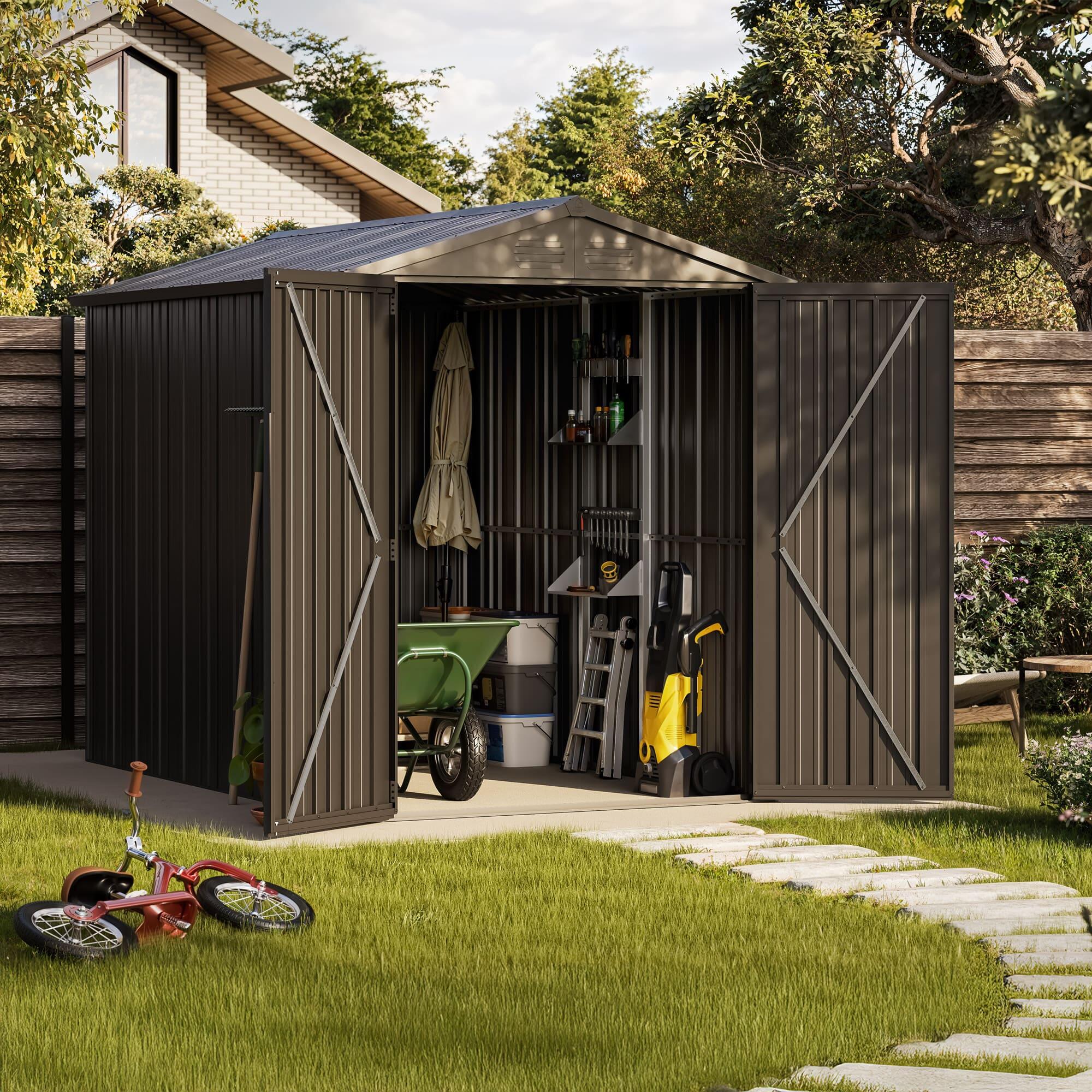 Abri de jardin métallique 4,30m² PIONEER Y50 structure solide 2/6