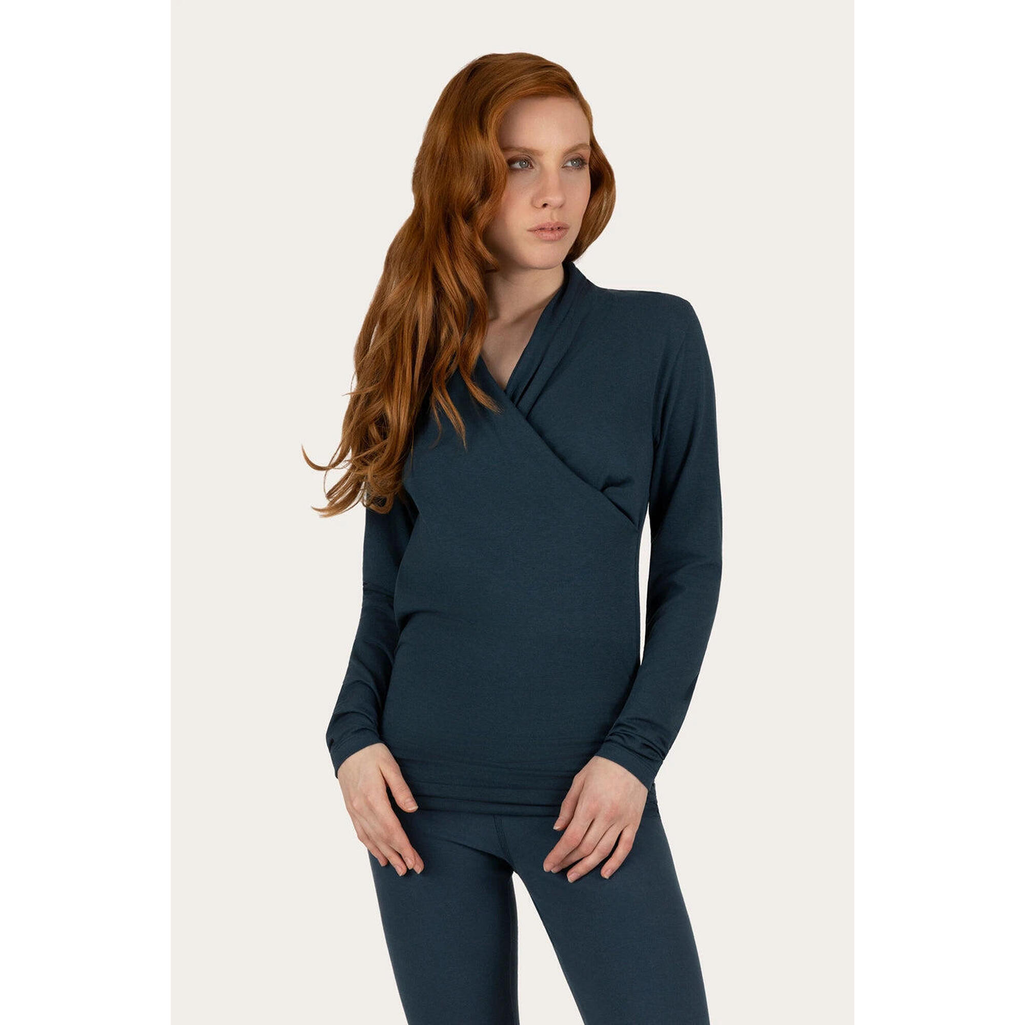 Urban Goddess - Tunique Good Karma - Élégant À Manches Longues Et Ceinture - Blue Acier - Chemise Manches Longues - Bleu - Decathlon