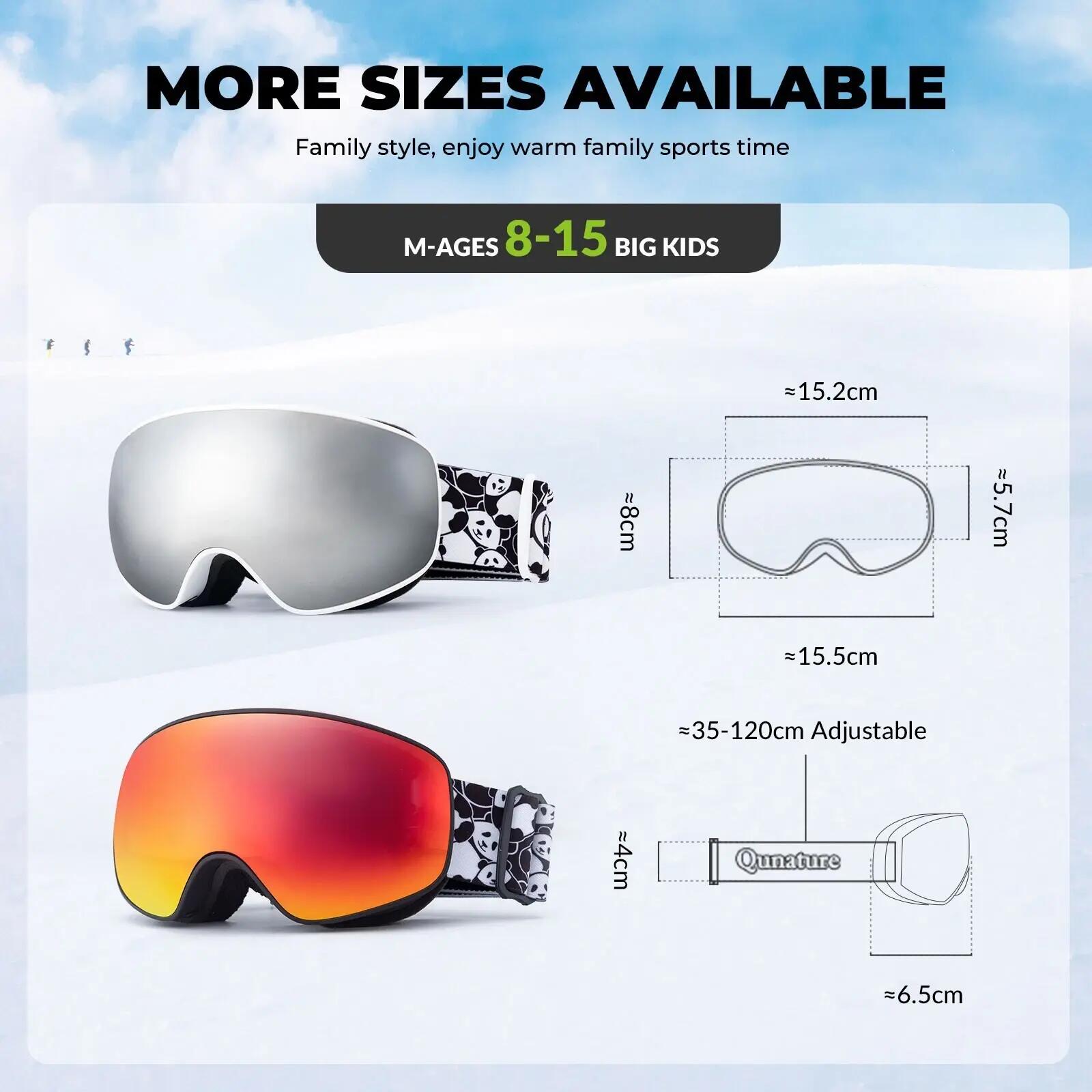 Ochelari schi Qunature copii, anti-aburire roz 2/4
