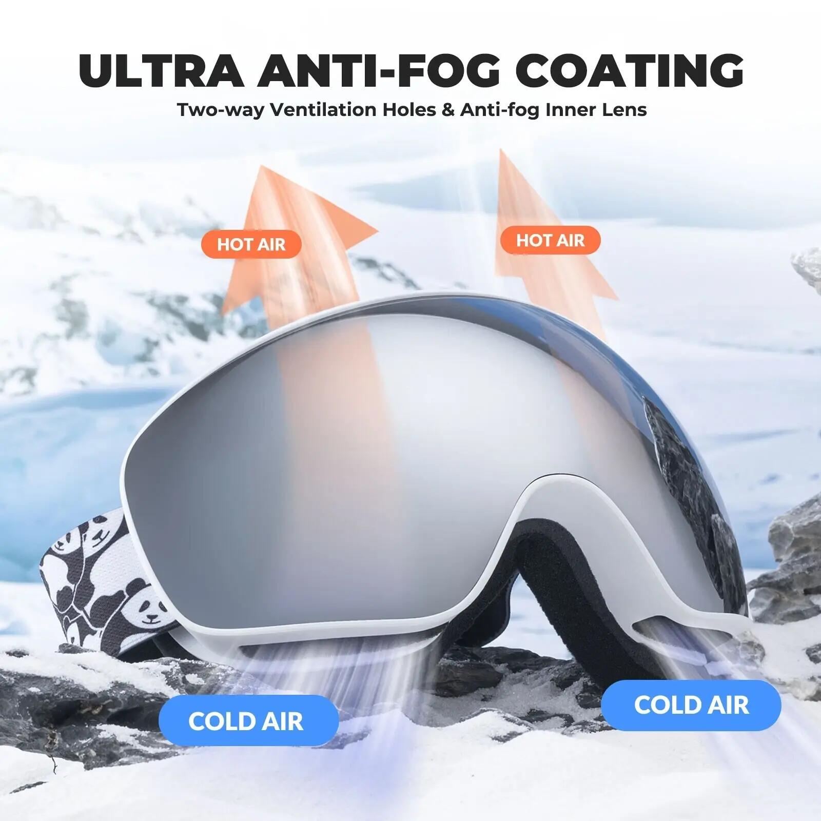 Ochelari schi Qunature copii, anti-aburire roz 4/4