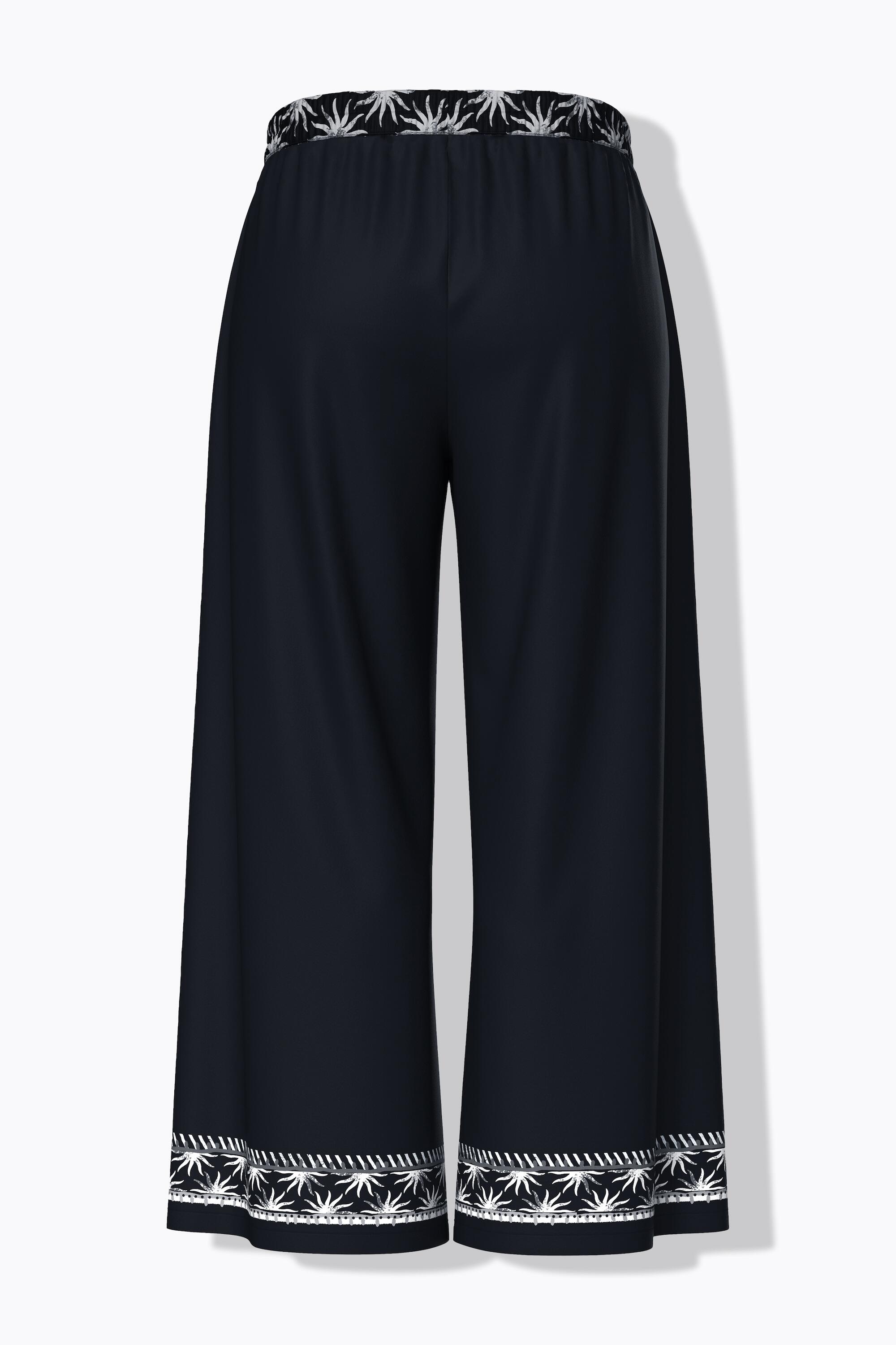 Femme Pantalon palazzo motif soleils jambe large et taille élastique 7/7
