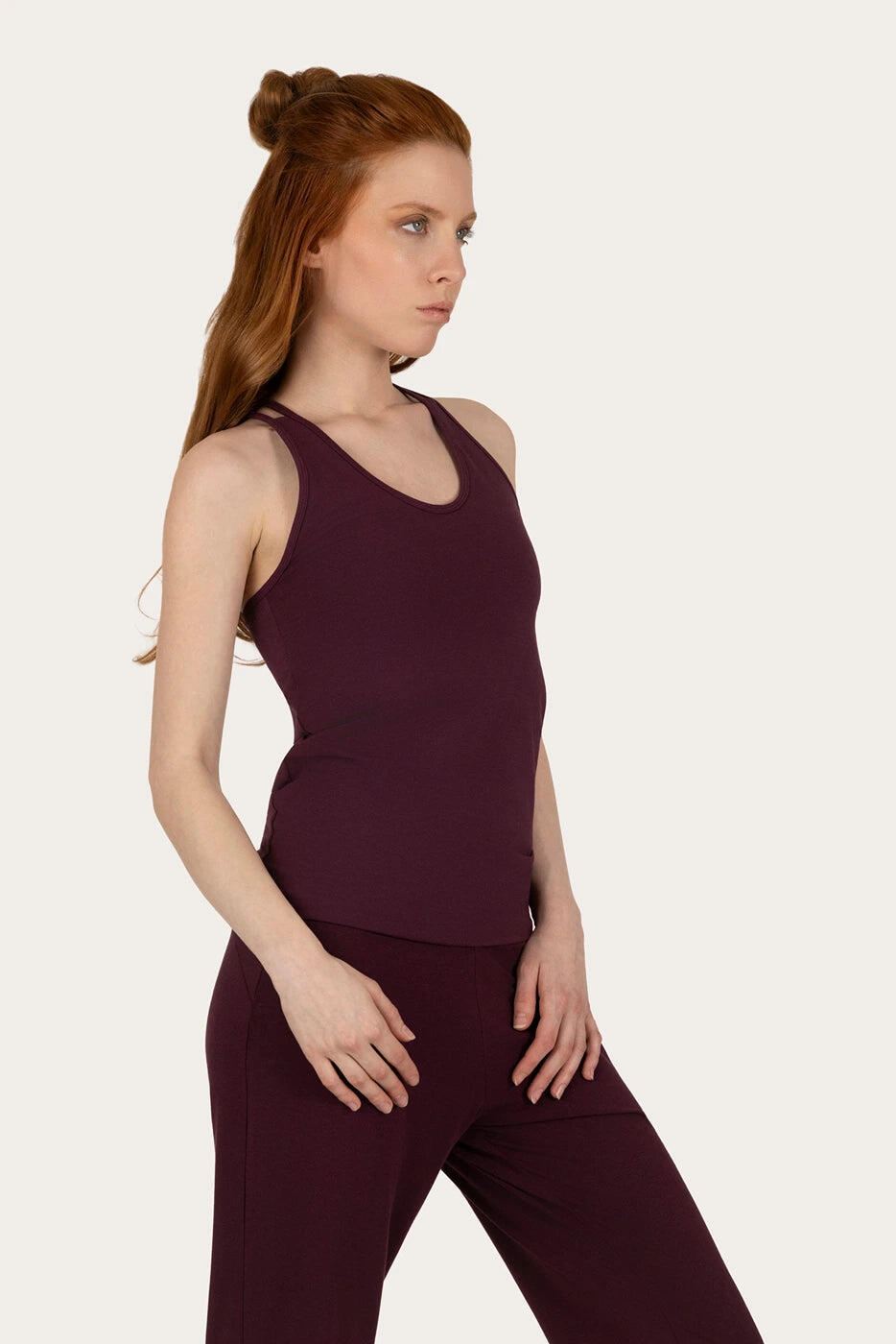 Top de Yoga et Pilates en Bambou Lyrais  - Violet Foncé 3/5