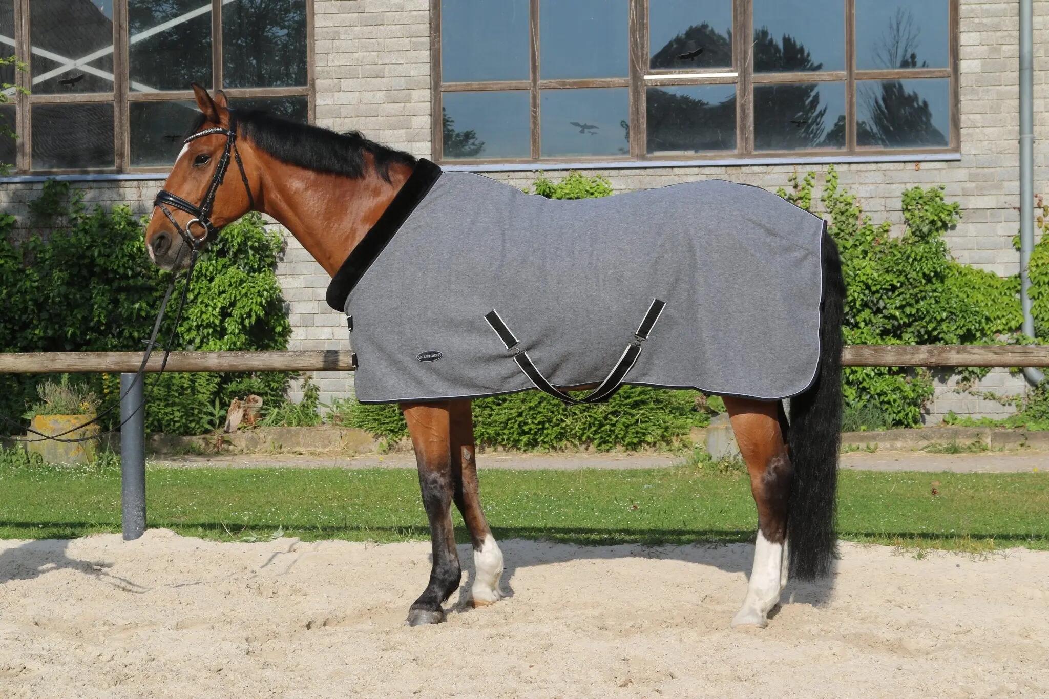 Euroriding Fleece Rug Met Teddykraag Grijs - 6/7