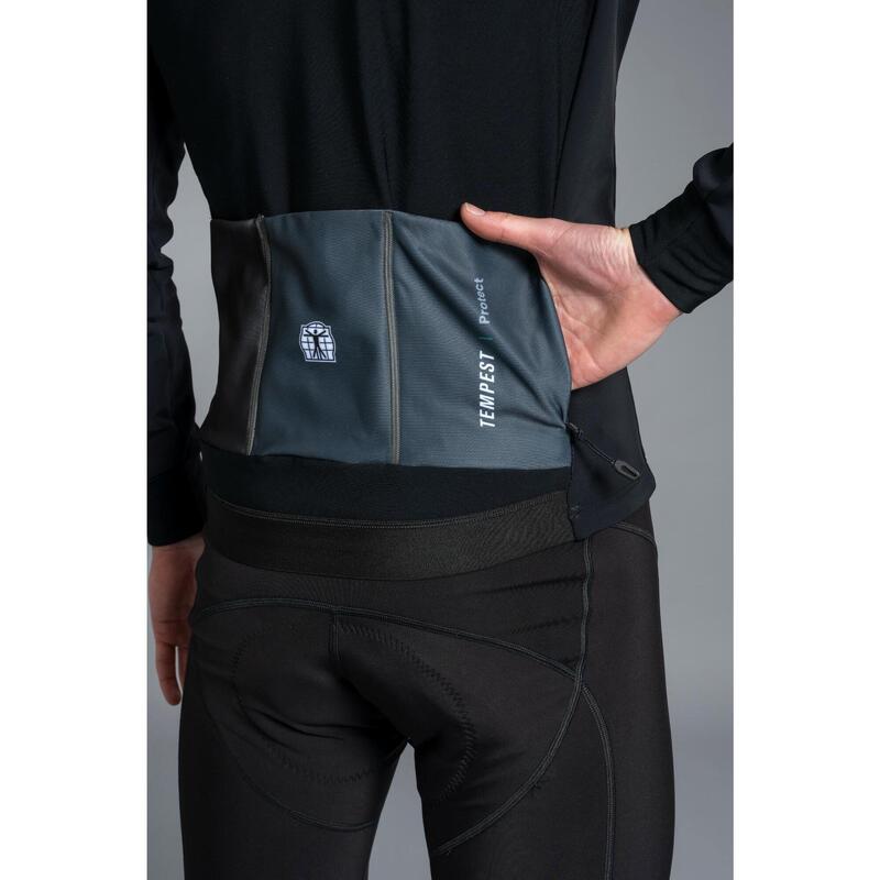 Winter Cycling Jacket Insulating Windproof Men - Tempest Protect Pixel Black