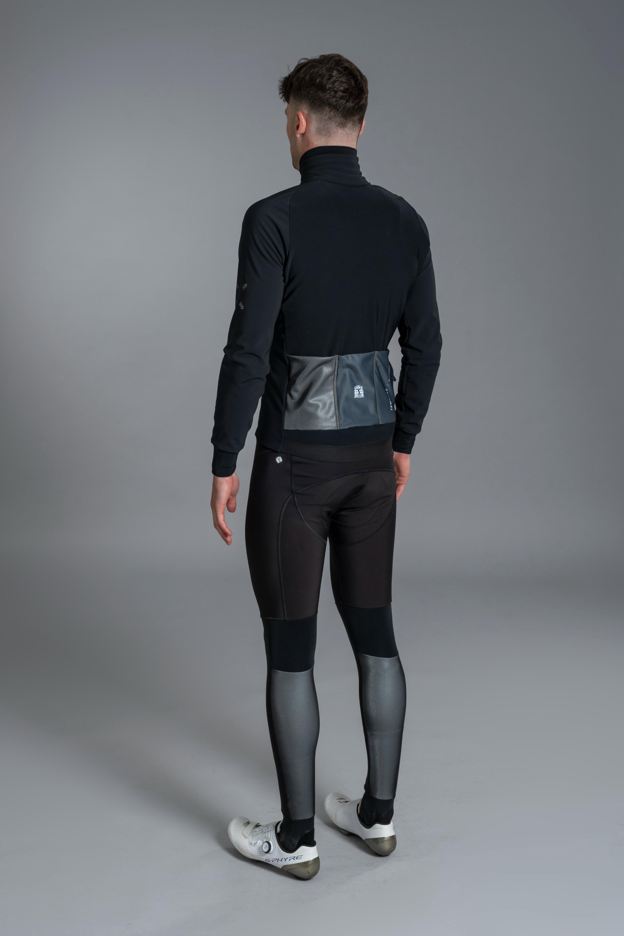 Winter Cycling Jacket Insulating Windproof Men - Tempest Protect Pixel Black 3/7
