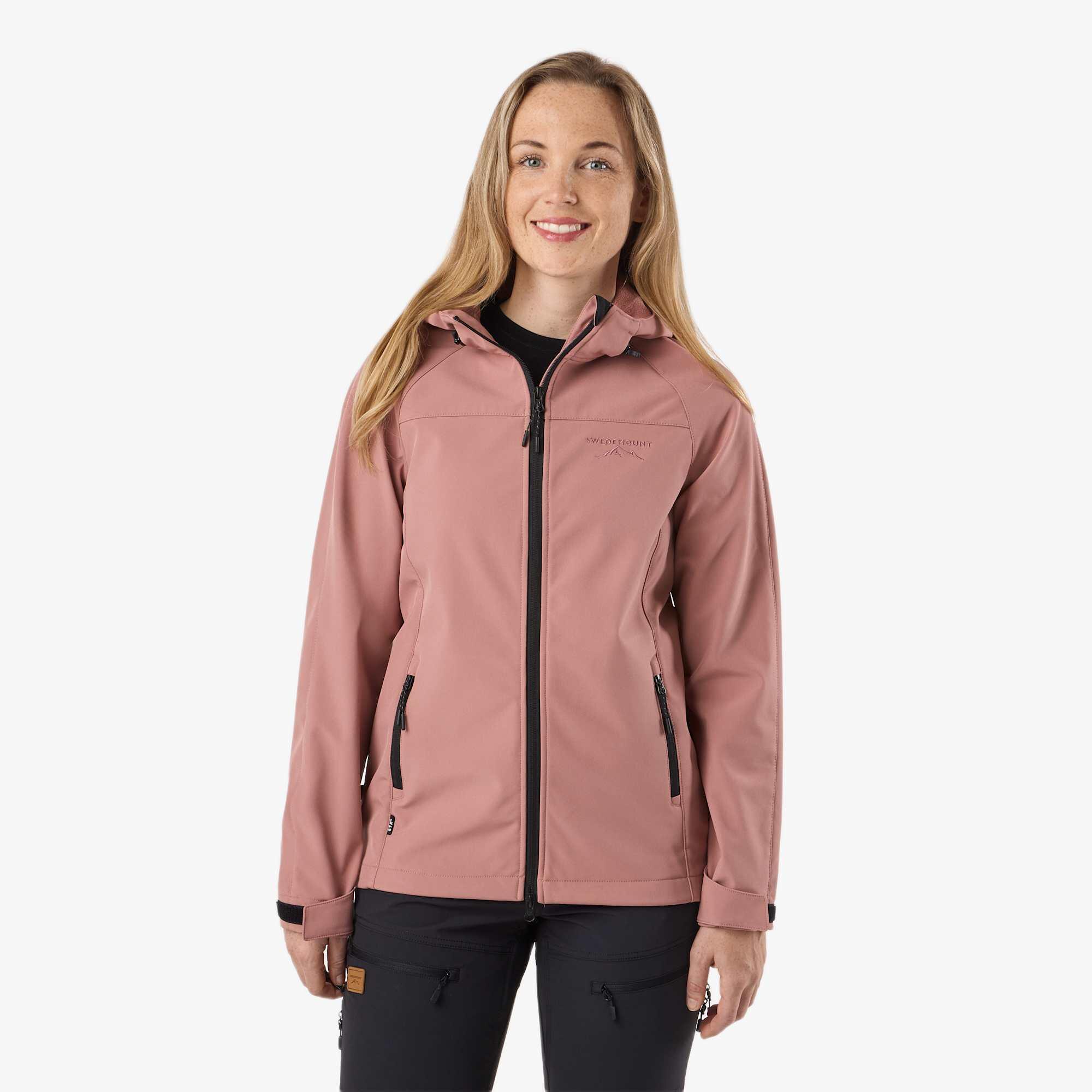 Kurtka Softshell Wędrówki Kobieta Stryn Wodoodporny