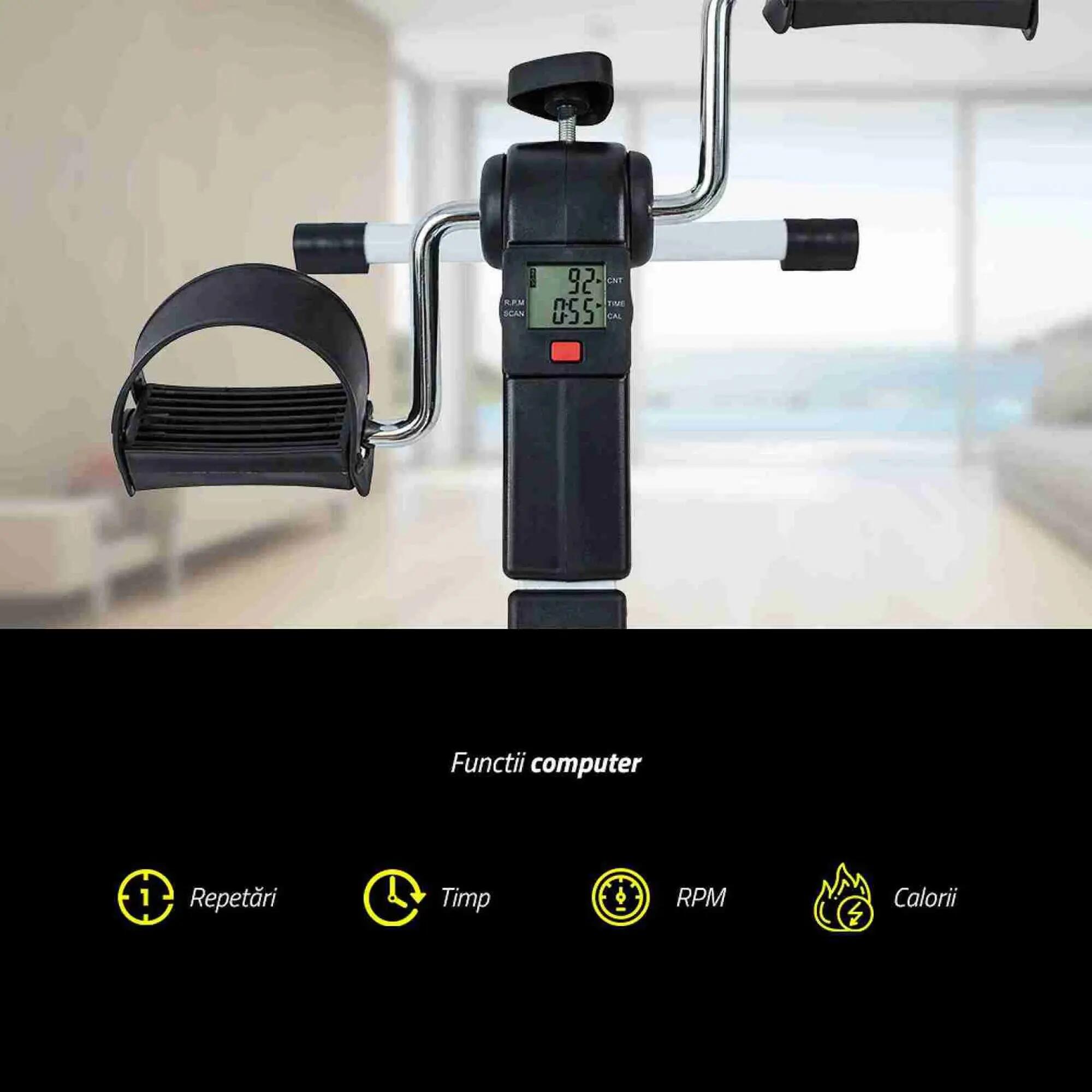 Bicicletă exerciții TECHFIT PED2G, pliabilă, 5 trepte rezistență, 50x37x24c 3/4
