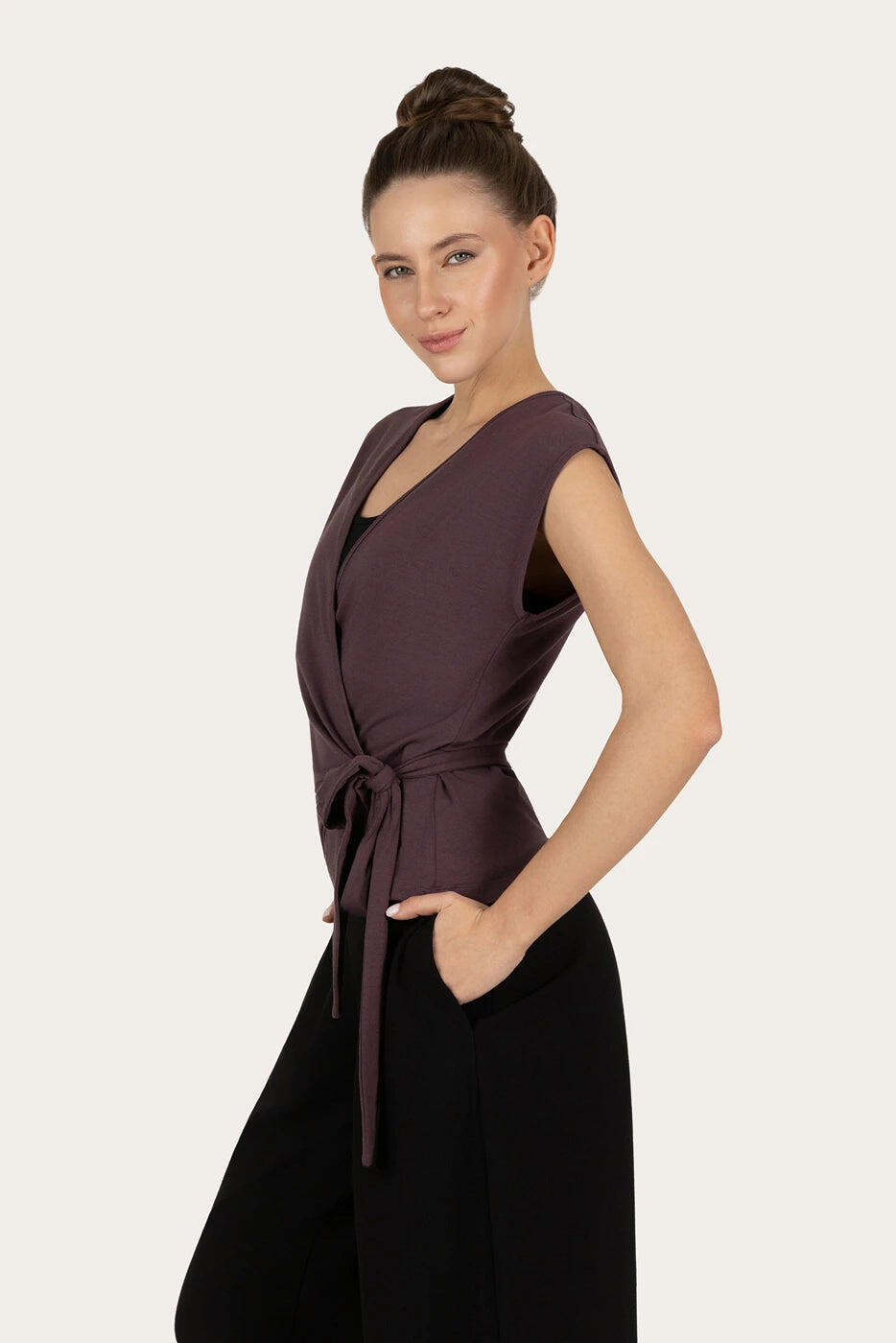 Top de yoga cache-cœur Aurora tendance – Berry 2/5
