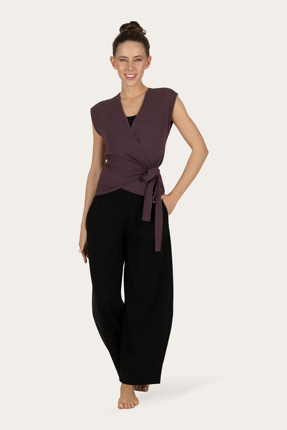 Top de yoga cache-cœur Aurora tendance – Berry 4/5