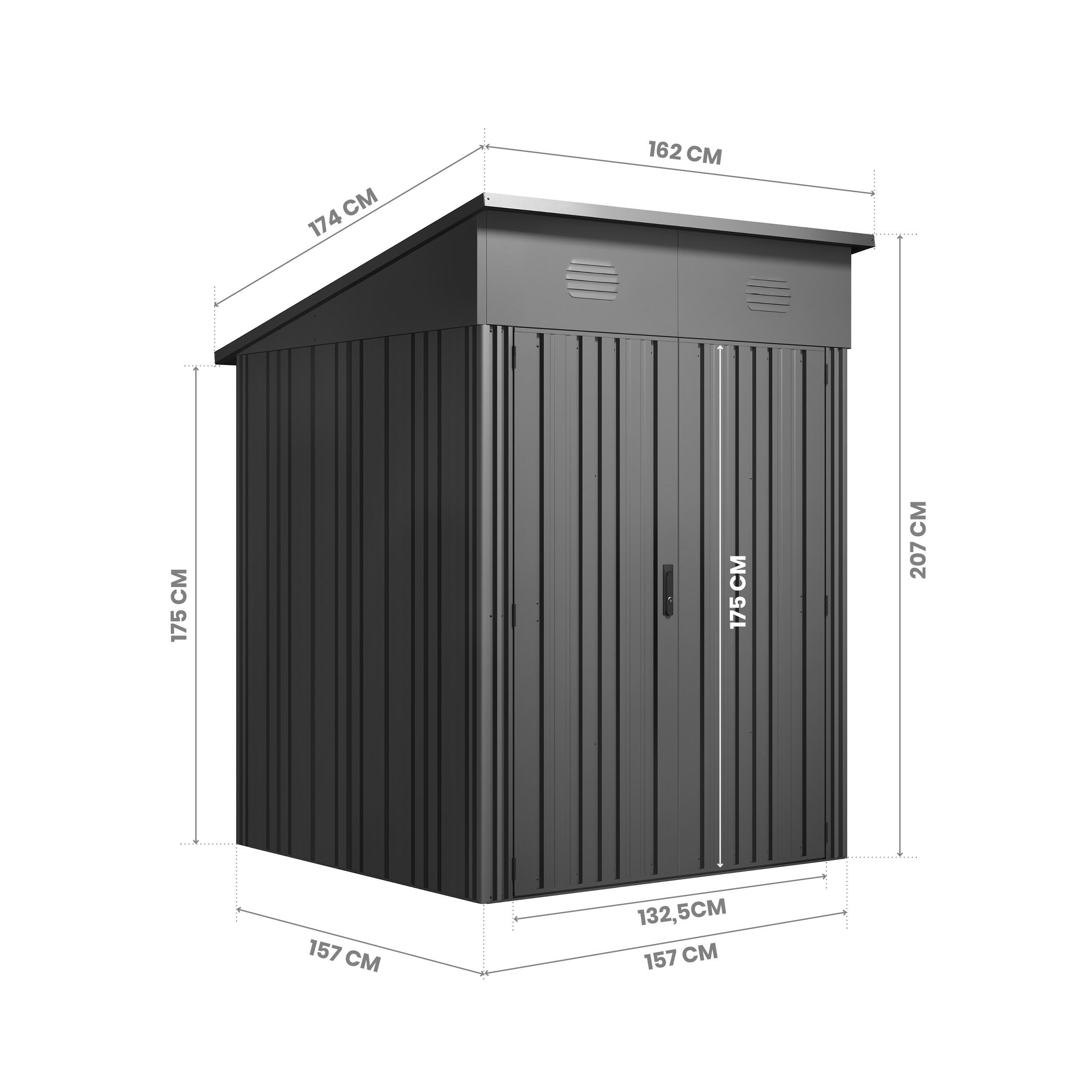 Abri de jardin métallique 2,82m² PIONEER Y30 structure solide 5/6