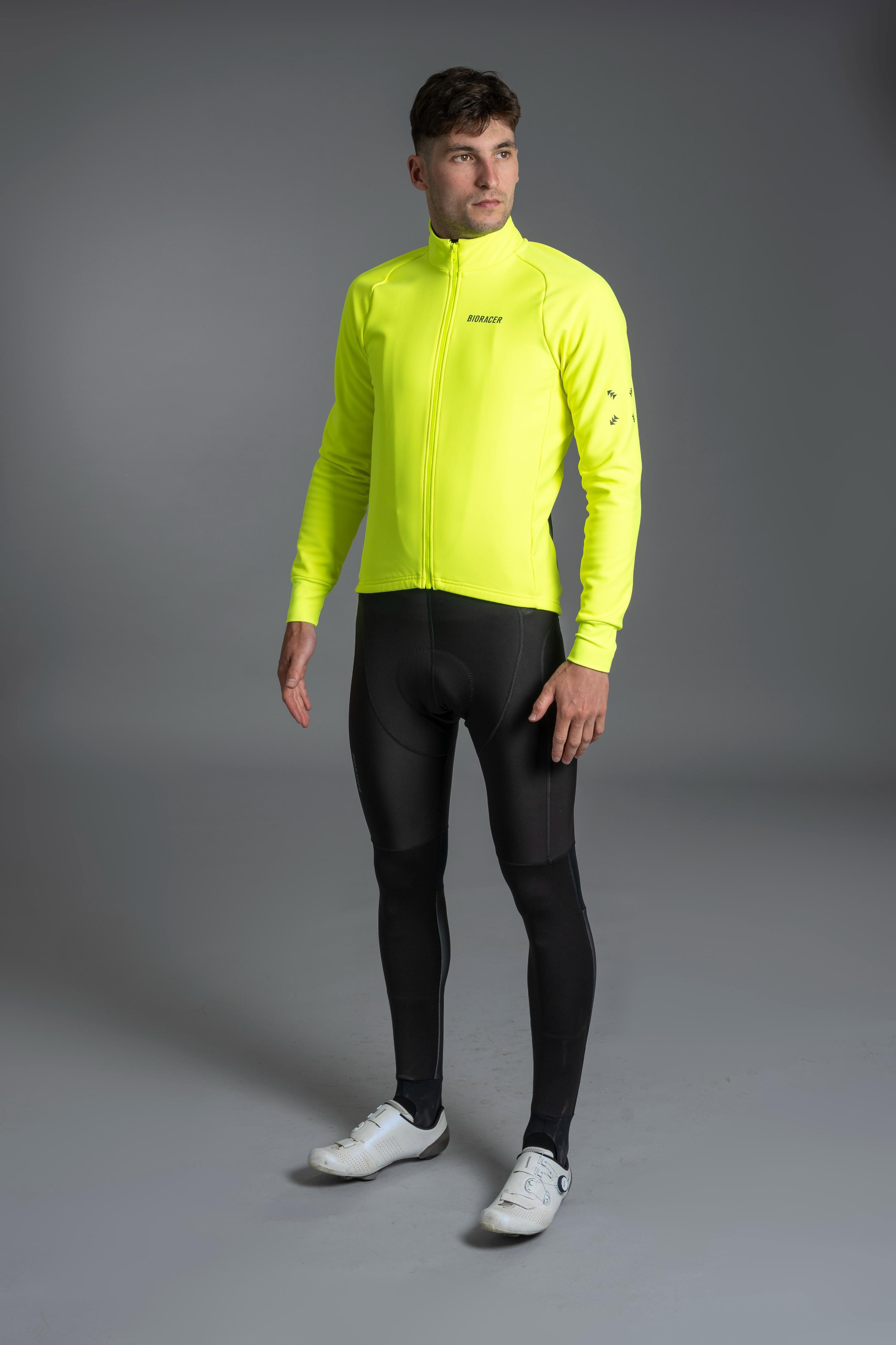 Fietsjas Winter Isolerend Winddicht Heren - Tempest Protect Pixel Fluogeel 3/7