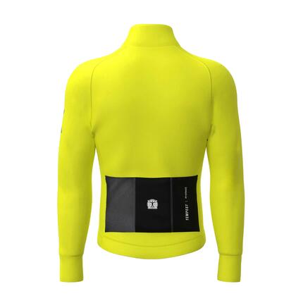 Veste Vélo Hiver Isolante Coupe-Vent Homme - Tempest Protect Pixel Jaune Fluo