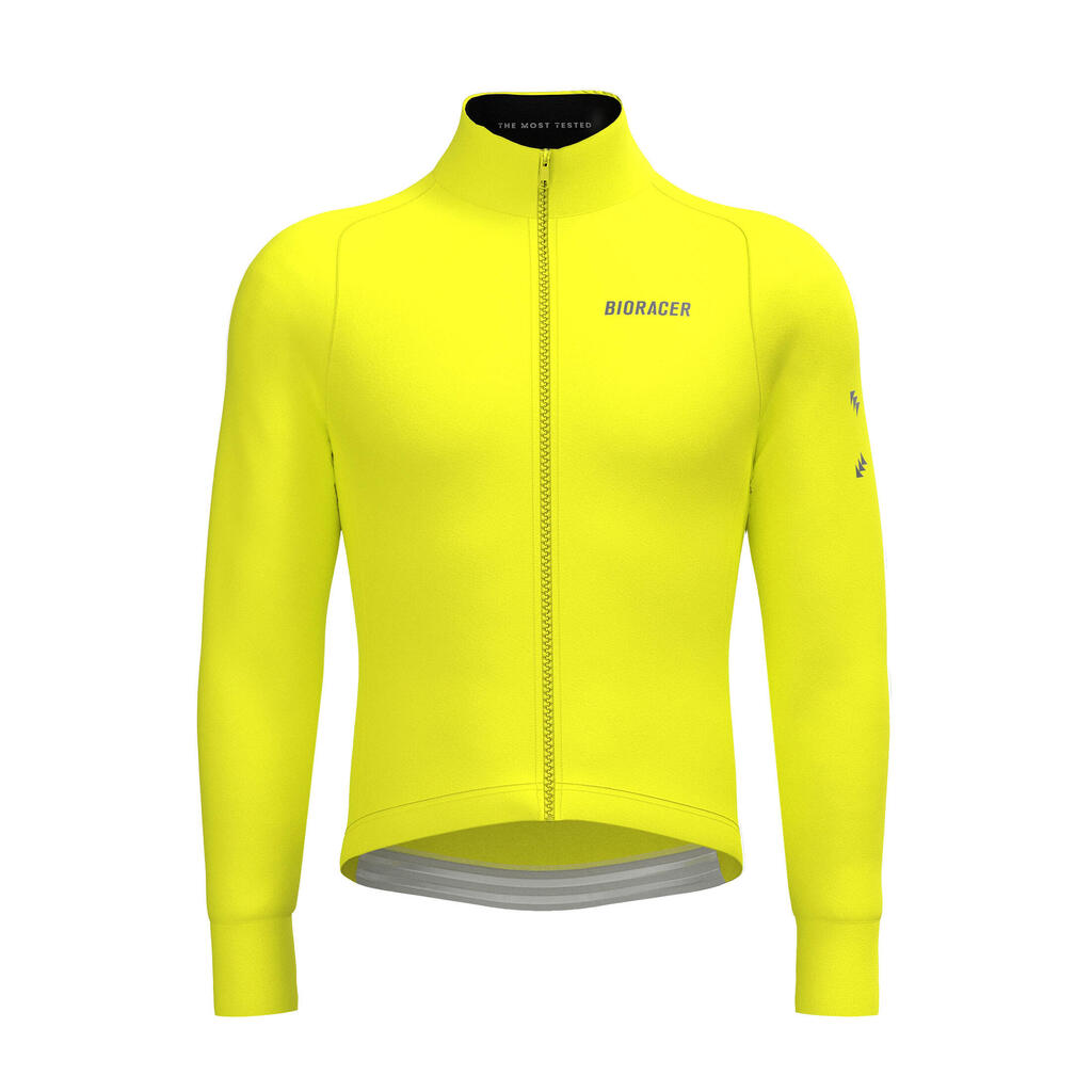 Fietsjas Winter Isolerend Winddicht Heren - Tempest Protect Pixel Fluogeel