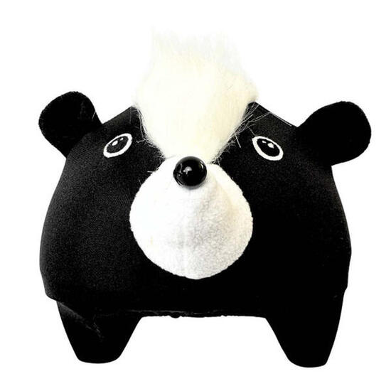 Housse de Casque Universelle CoolCasc - Mouffette Noir & Blanc - Ski, Vélo