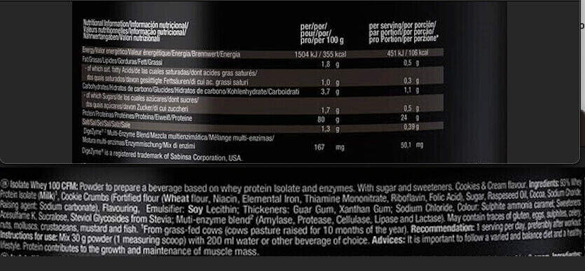 Whey isolate - Isolate Whey 100 CFM - Biscuits et Crème 3/3
