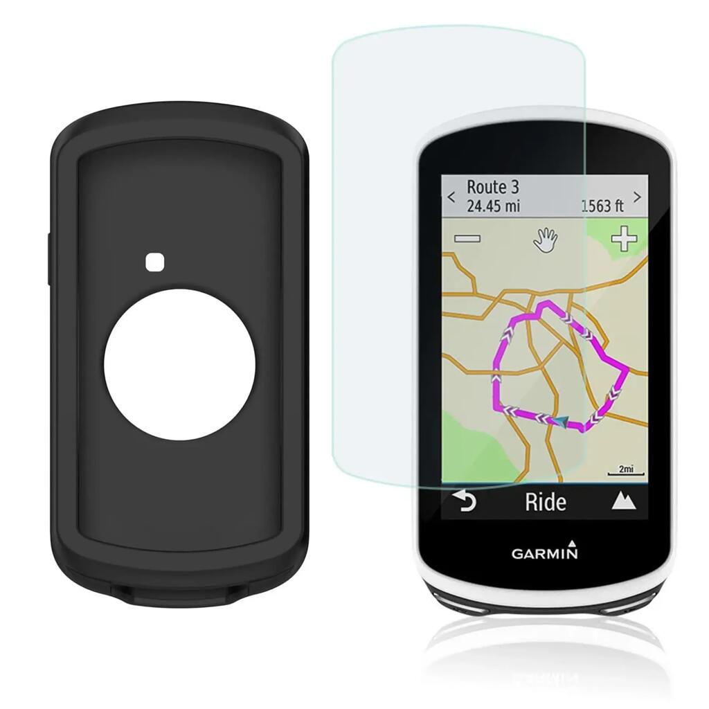 protection pack garmin edge 1030 silicone case + tempered glass screen