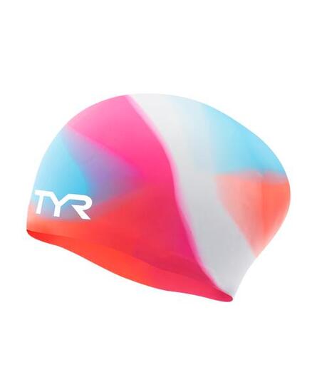 Bonnet de bain silicone enfant TYR pour cheveux longs Tie Dye