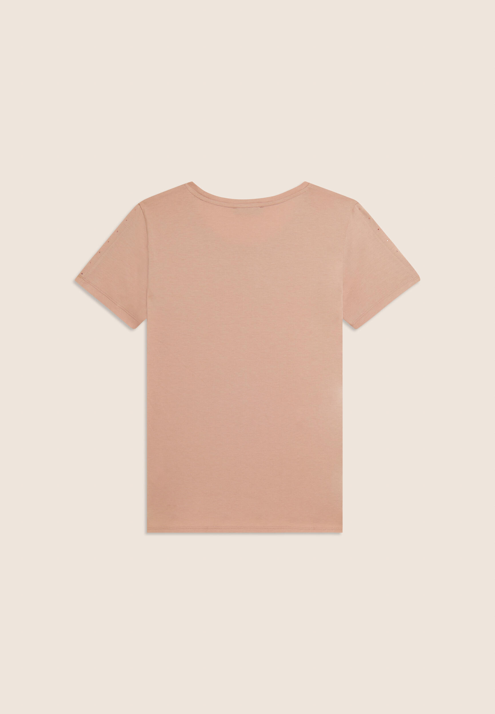 Camiseta de manga corta con detalle recortado y strass 2/3