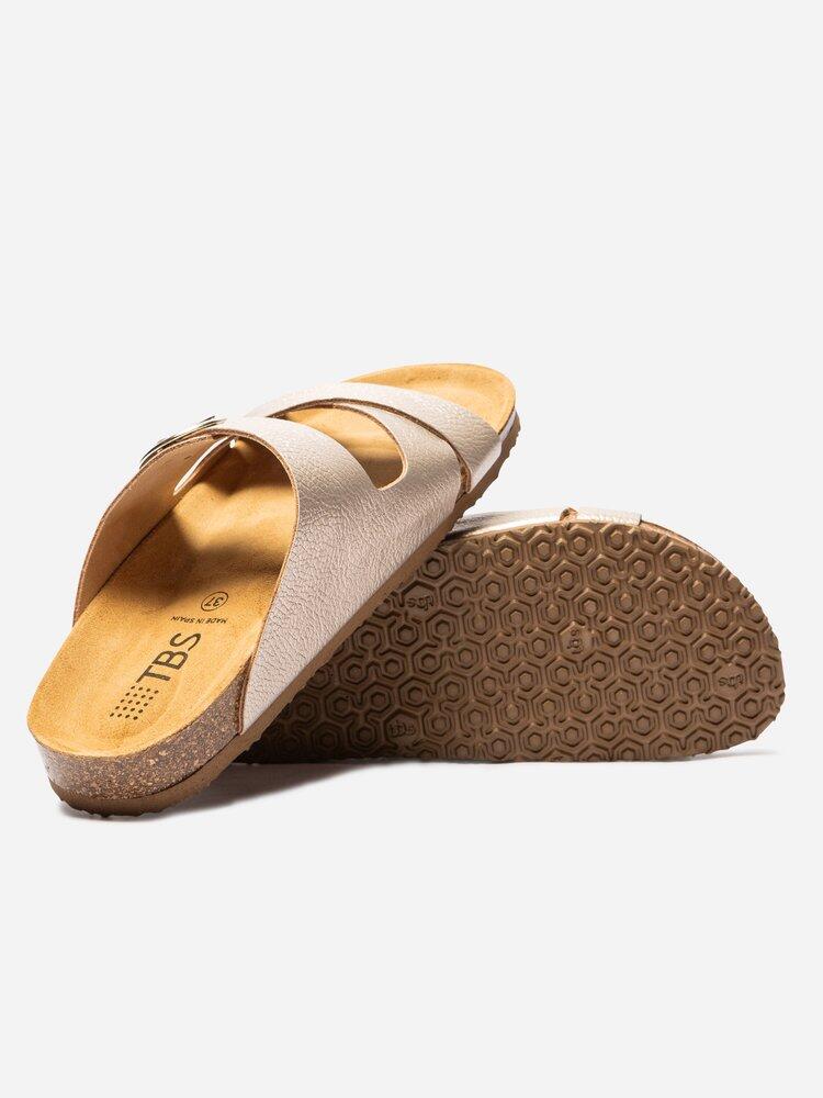 Mules femme FALBALA Nude - talon 20 mm, fermeture boucle 4/4