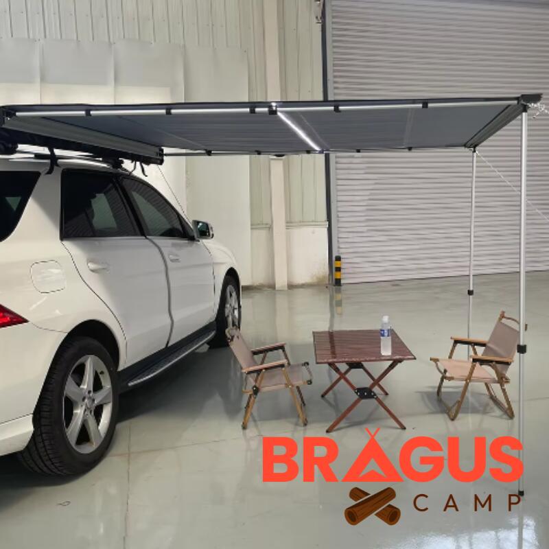 Toldo BRAGUSCAMP 4x4 Camper con Luz LED Incluida | 2.5x2,5 m gris 2/6