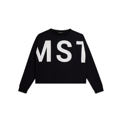 Felpa girocollo cropped con maxi stampa MST