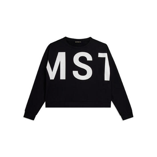 Felpa girocollo cropped con maxi stampa MST