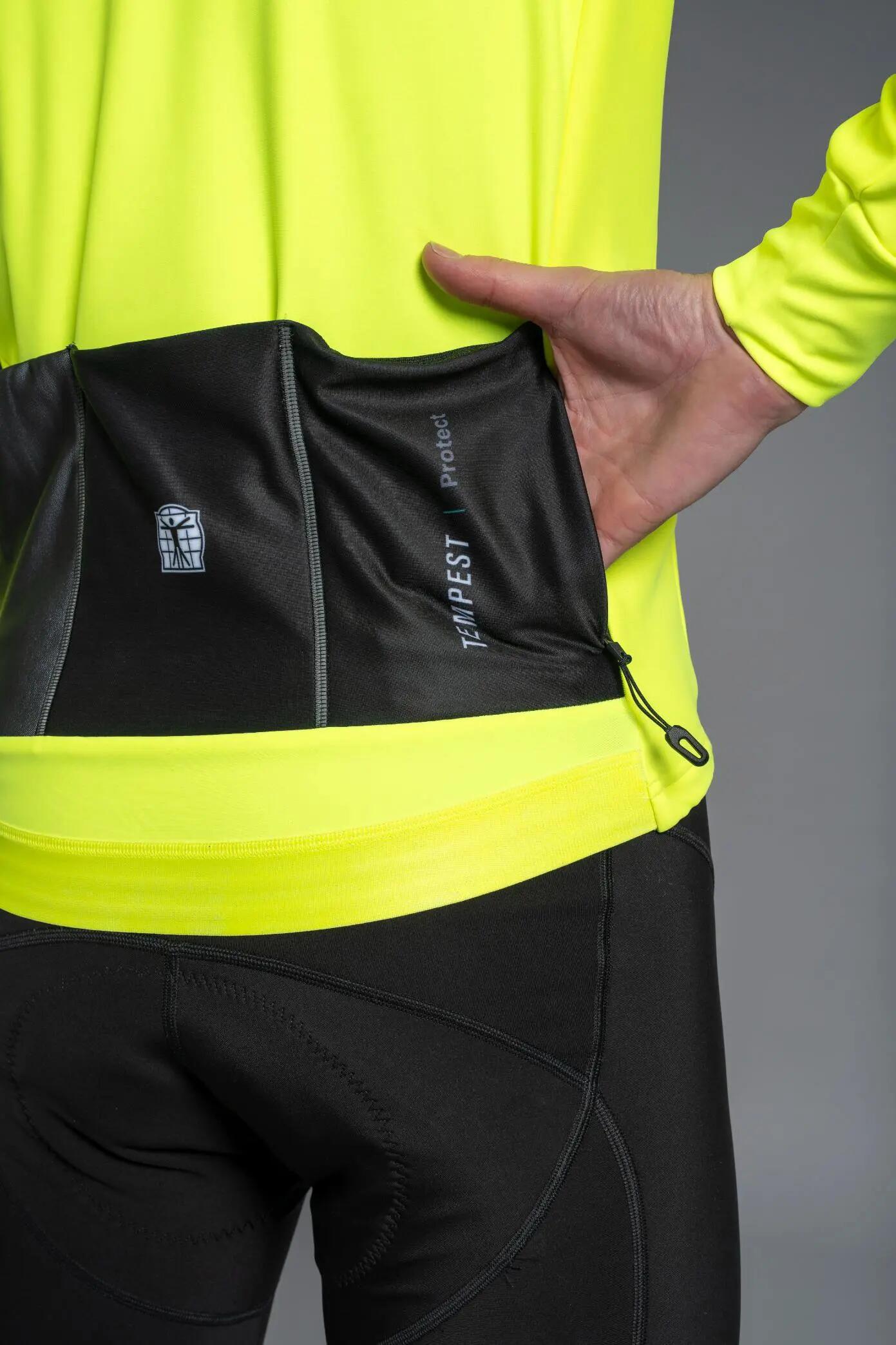 Fietsjas Winter Isolerend Winddicht Heren - Tempest Protect Pixel Fluogeel 6/7