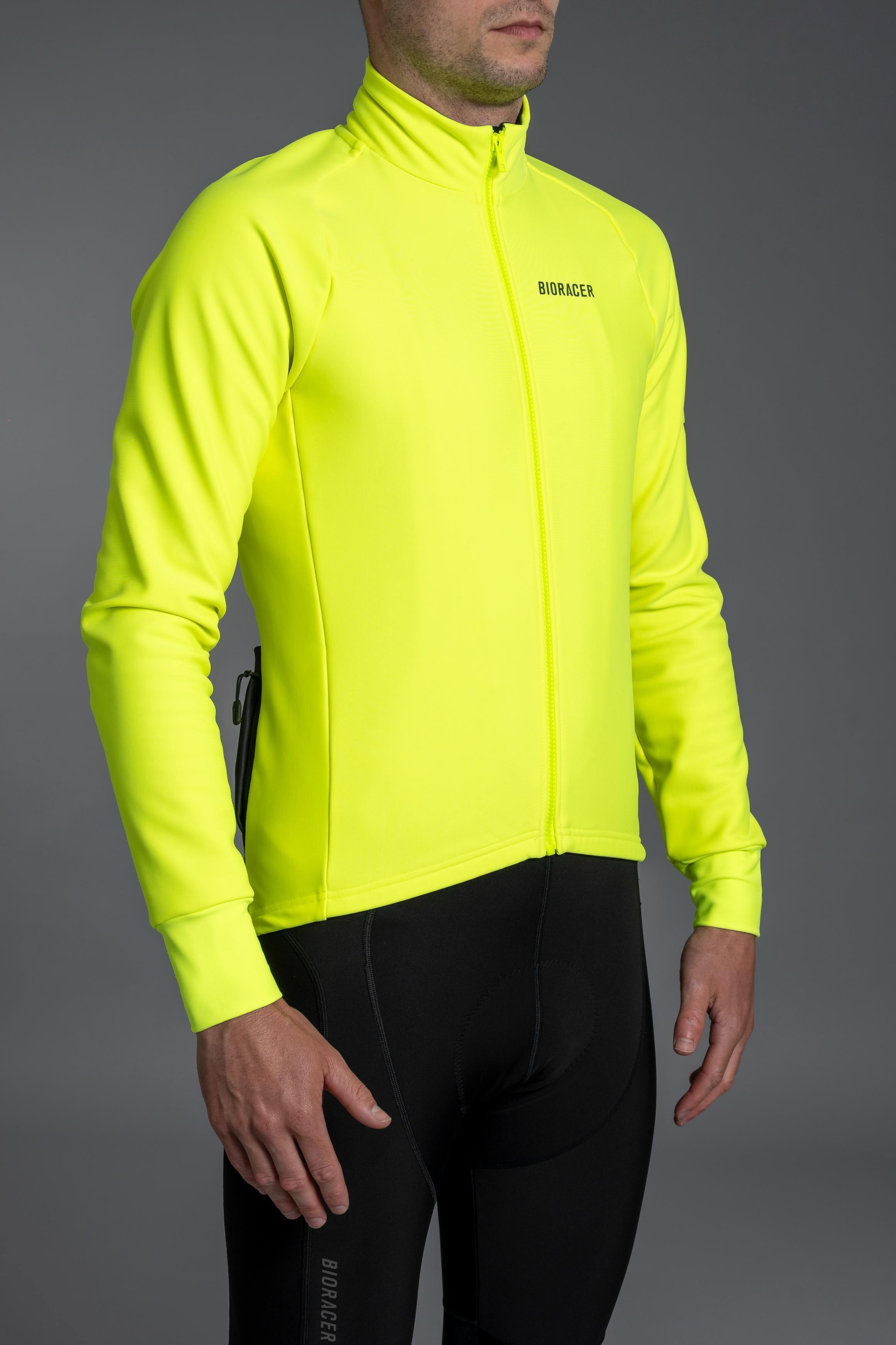 Veste Vélo Hiver Isolante Coupe-Vent Homme - Tempest Protect Pixel Jaune Fluo 7/7