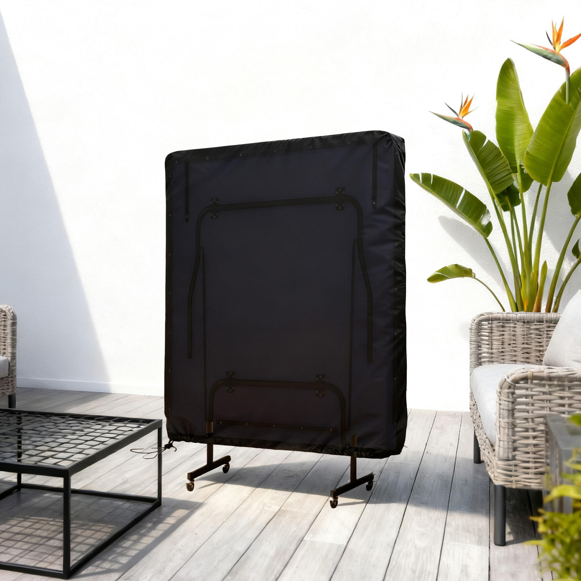 SPORTNOW Copertura Tavolo da Ping Pong 257x153x5 cm in Polietilene Nero 2/7