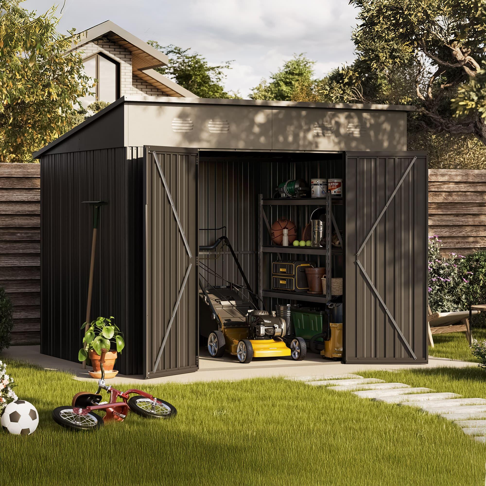 Abri de jardin métallique 5,66m² PIONEER Y70 structure solide 2/6
