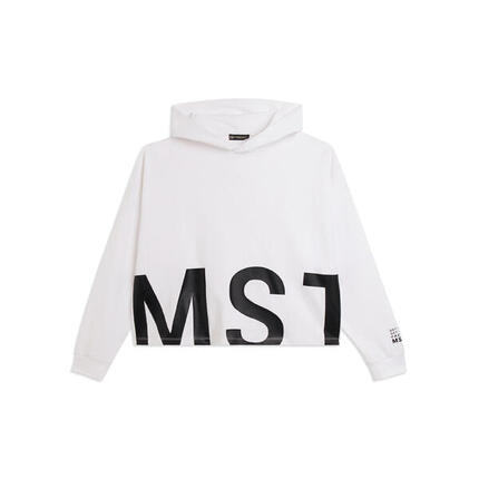 Sweat-shirt à capuche court et surdimensionné avec imprimé MST