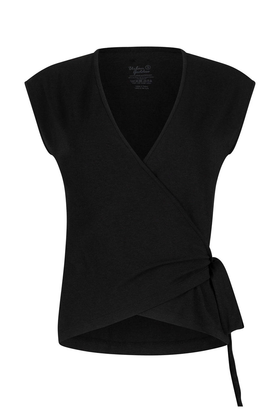 Top de yoga cache-cœur Aurora tendance – Noir Onyx 5/5