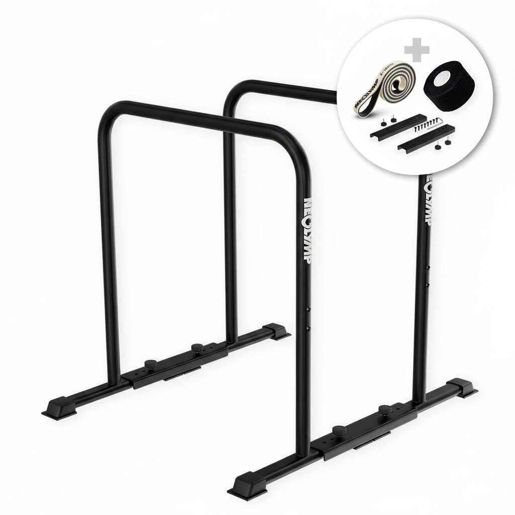 Neolymp - Neolymp Barres À Dips  Station En Acier Pour Dips & Plus, Intérieur/extérieur - Barre À Dips - Noir - 90 - Decathlon