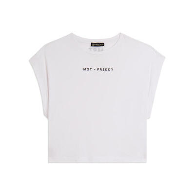 T-shirt manica corta cropped con stampe MST FREDDY