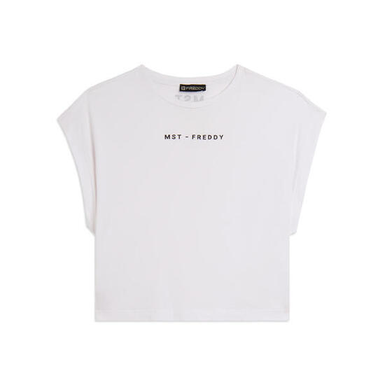 T-shirt manica corta cropped con stampe MST FREDDY