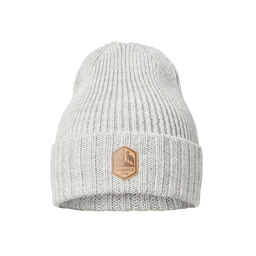 Rib-Knit Wool Beanie Ipsum Light Silver – Grey