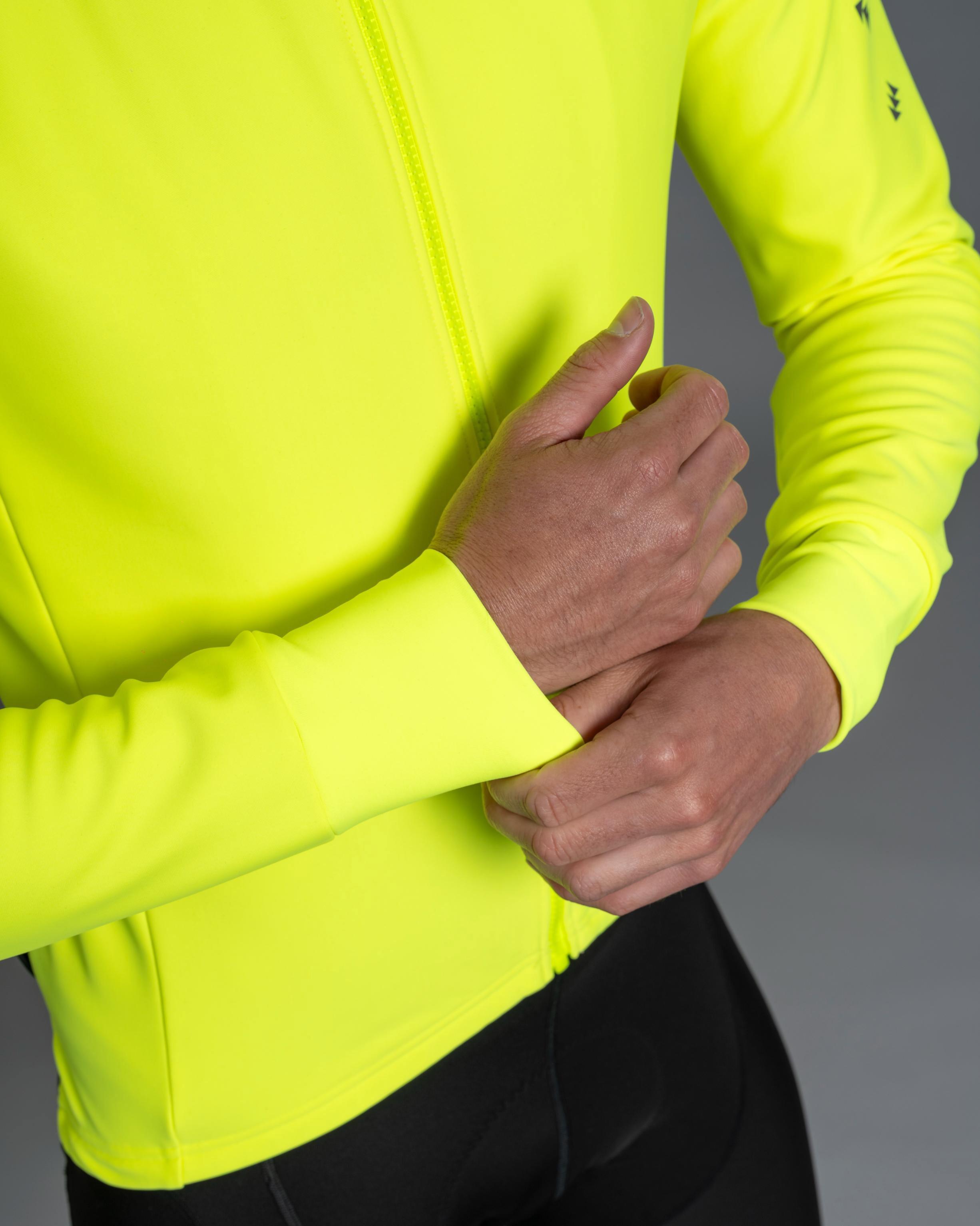 Veste Vélo Hiver Isolante Coupe-Vent Homme - Tempest Protect Pixel Jaune Fluo 6/7